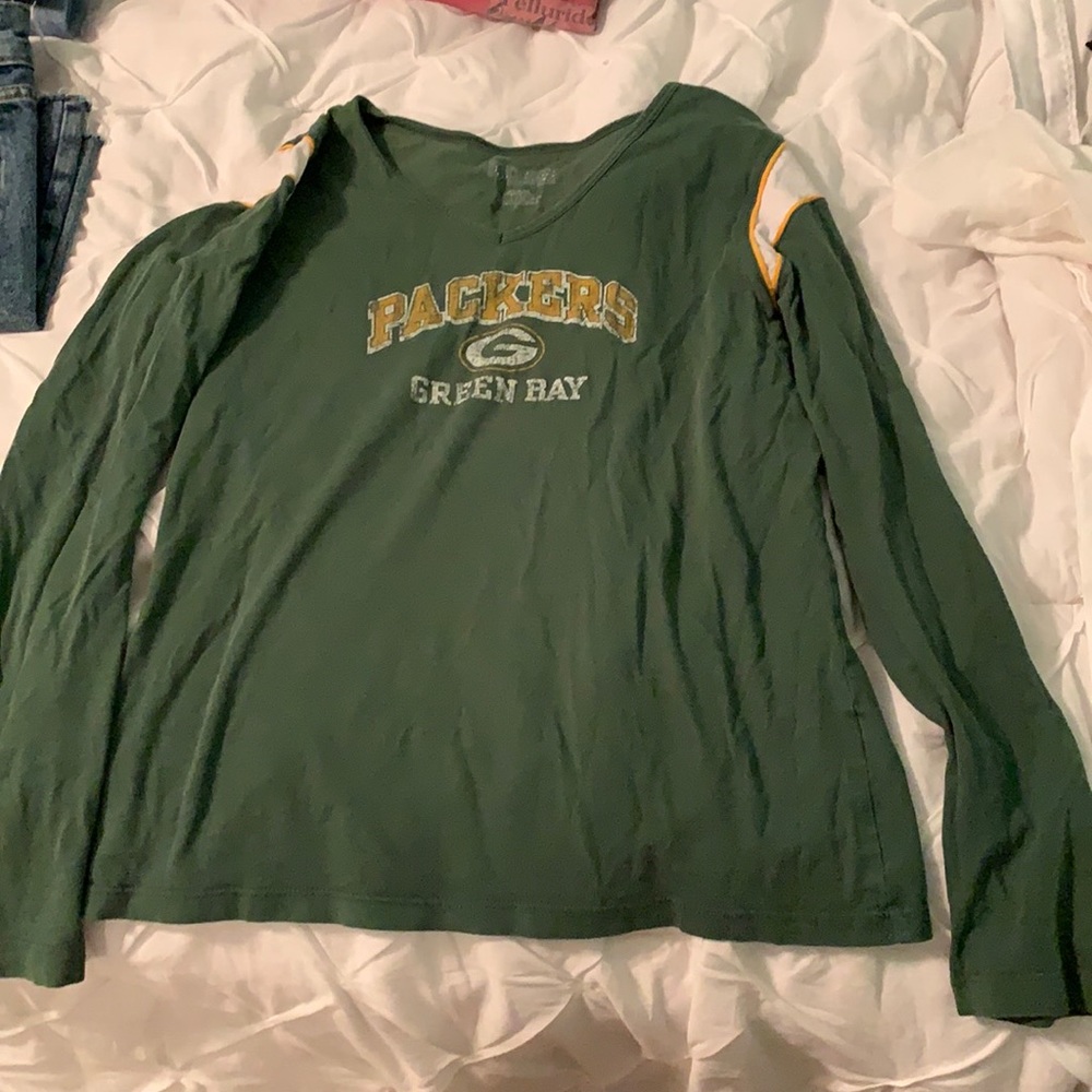 Vintage Green Bay Packer long sleeve v neck